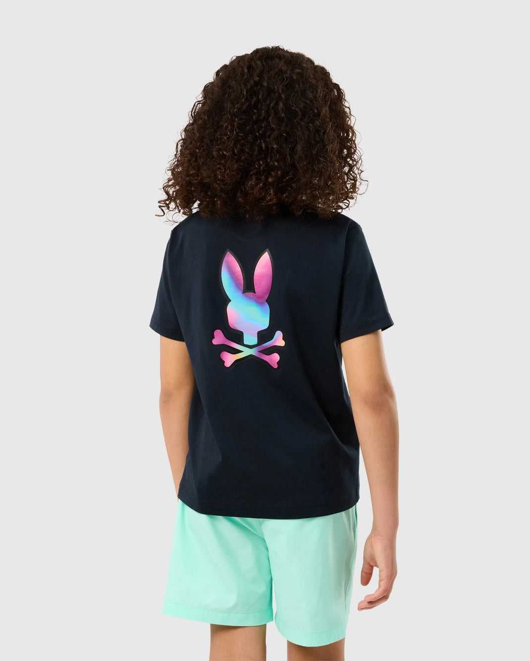 Polos Psycho Bunny Tyler Back Graphic Tee Bleu Marine Enfant | TFT-13676005